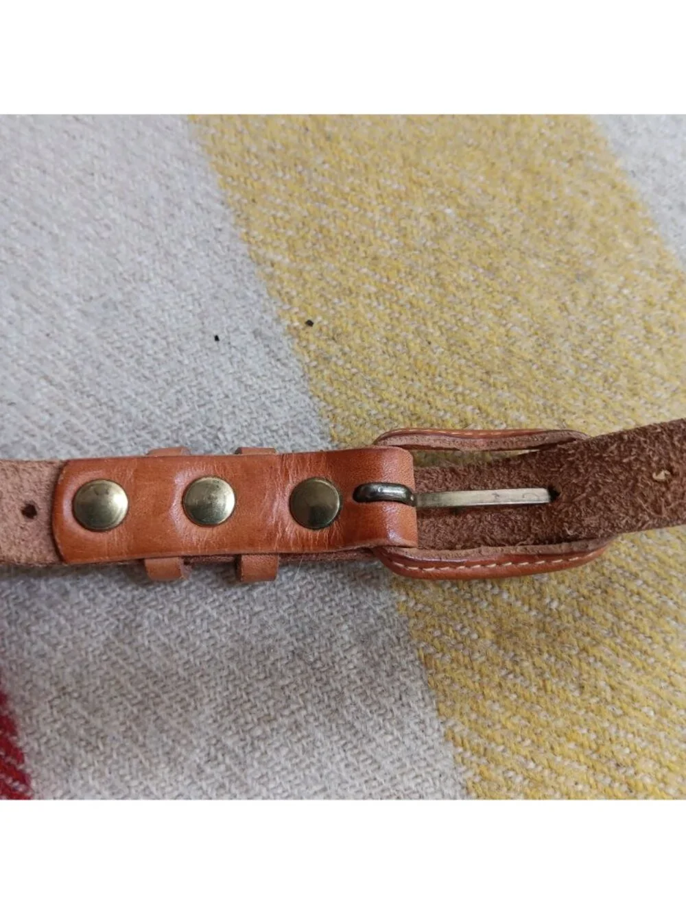 Medium Women's 1980's Vintage Boho Belt Brown Leather Skinny